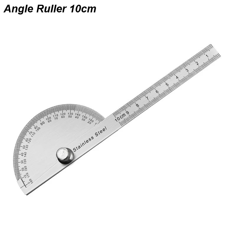 Angle Meter Measure Protractor Ruler Metal Finder 180 Degree Guage Goniometer Stainless Steel Woodworking Wood Measurement To