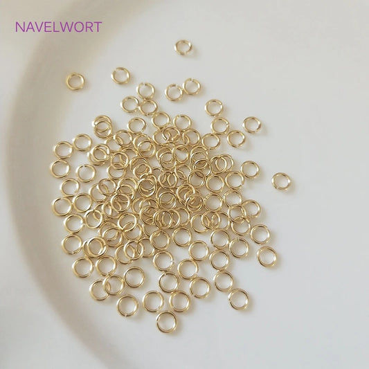 Multi Size 14K/18K Gold Plated Open Jump Ring Connecting Rings For Jewelry Making Supplies Brass Split Rings Jewelry Accessor