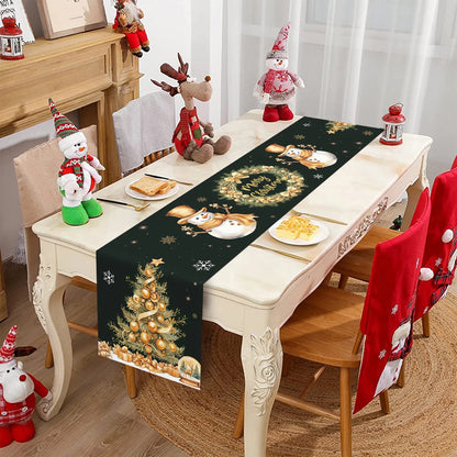 Christmas Table Runner Merry Christmas Decoration for Home Xmas Party Decor 2025 Navidad Notal Noel Ornament Happy New Year 2