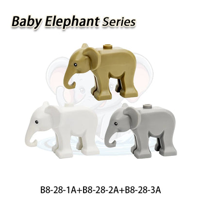 MOC City Animal Series Zoo Scene Panda Tiger Dog Cat Sheep Goat Accessories Building Blocks Bricks Street View Bricks Toys Gi