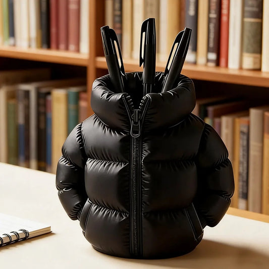 Cute 3D Printed Down Jacket Design Pen Holder Creative Storage Desk Decoration Creative Desktop Storage Organizer