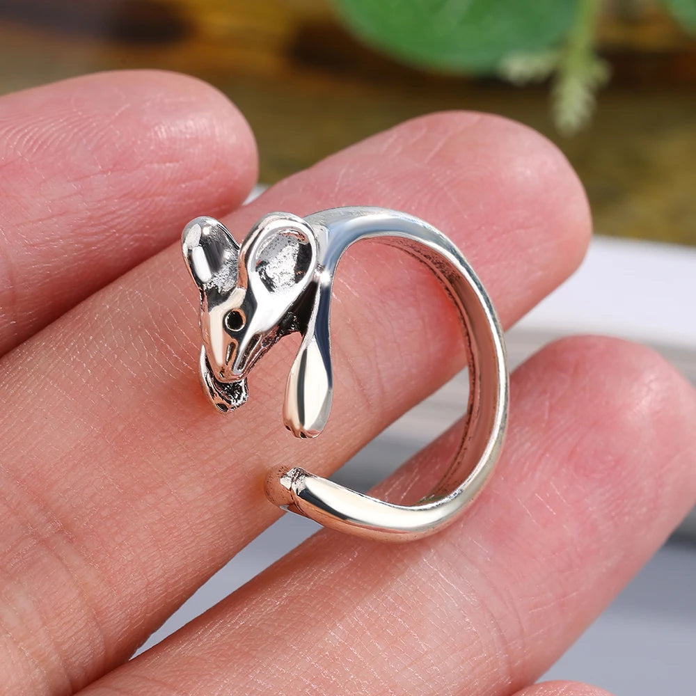 1 Creative Vintage Rat Adjustable Alloy Ring - Simple and Cute Hypoallergenic and Eco-Friendly Decorative Accessories Gifts
