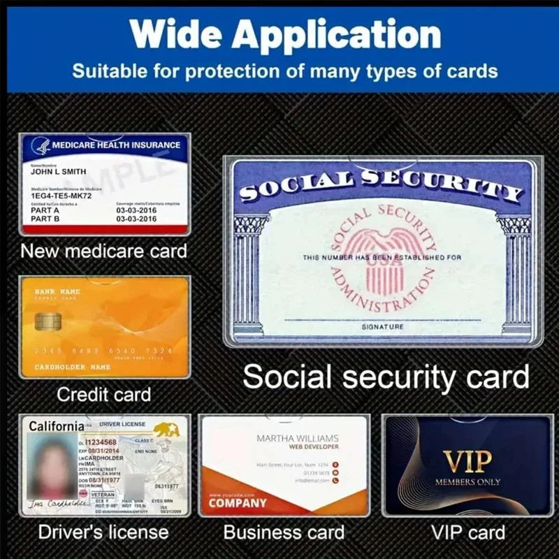 8/10/20PCS PVC Card Protective Cover, Card Holders Sleeves, Suitable For Social Security, Medical Insurance, and Credit Cards