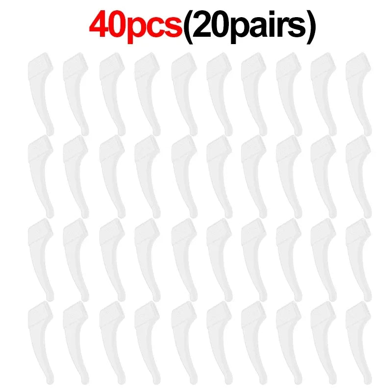 2/40pcs Silicone Ear Hook Anti-slip Glasses Leg Ear Sleeve Bracket Fastener Sunglasses Accessories Grip Anti-fall Eyewear Hol