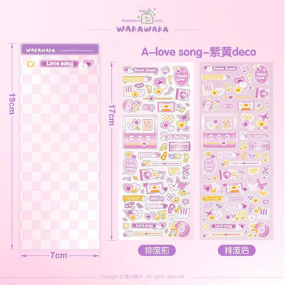 SCRAPBOOK Music Decorative STICKER Korean DIY Phone Luggage Motorcycle Laptop Flakes Idol Card Deco Sticker - 01