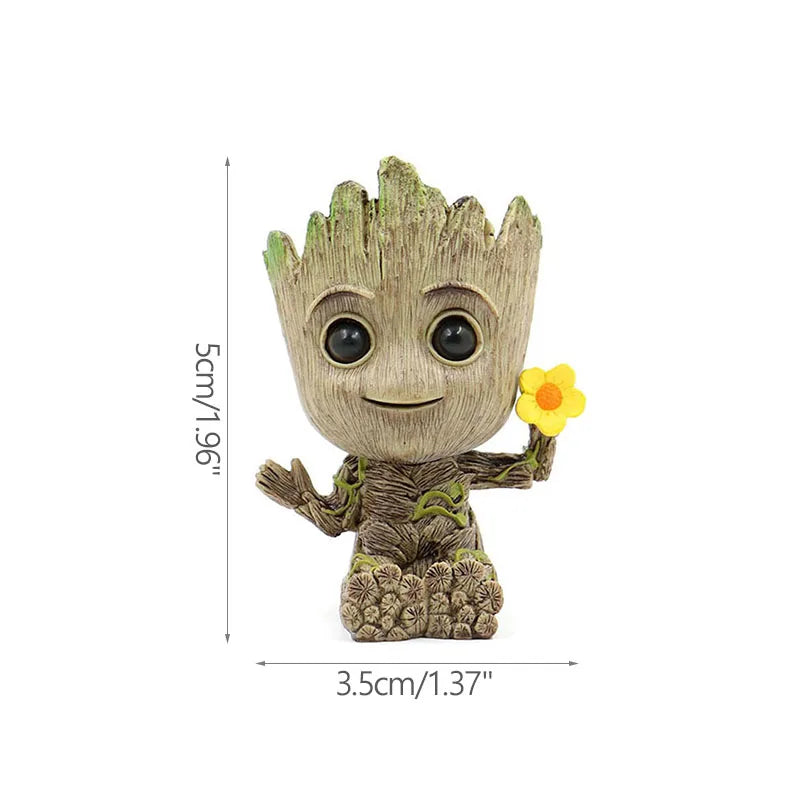 Desktop Decor Mini Anime Figurine Tree Man Miniature Model Cute Groot Doll Toy Home Accessories Ornament Handicraft Gifts - M