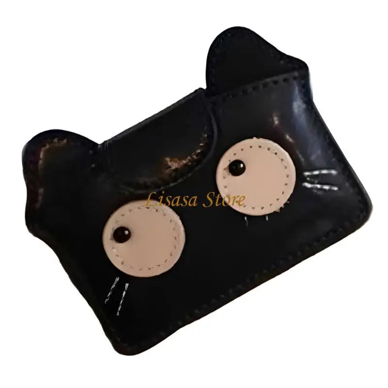 M6CC Lightweight Vintage Cats Print PU Card Wallet With Expandable Capacity For Credit Cards