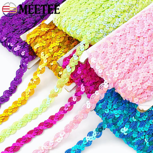 Lace Trim With Sequins - Scrapbooking Material For DIY Crafts