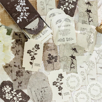 Journal GO 30pcs/box Vanilla Paper Stickers Creative Scrapbooking Collage Junk Journal diy Texture Material for Craft Making