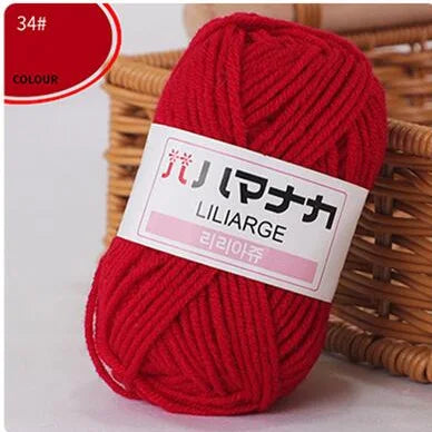 25G Milk Sweet Soft Baby Cotton Knitting Wool Thick Fiber Yarn Velvet Hand Threads for Knitting Wool Crochet Yarn for DIY Swe