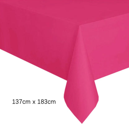 Disposable Tablecloth White Pink Table Cover Plastic Rectangle Desk Cloth for Birthday Wedding Party Table Decor Xmas - 1pc P