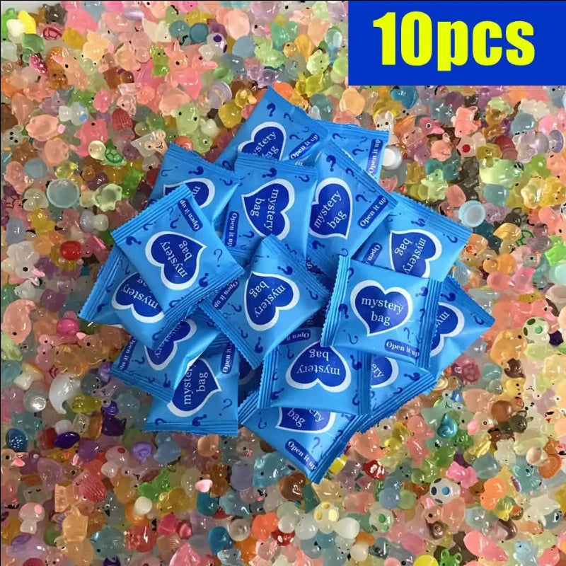 10/20/60PCS Surprise Blind Bags Luminous Animal Mushroom Figurines Miniature Mystery Bag For Potted Dollhouse Fairy Garden De