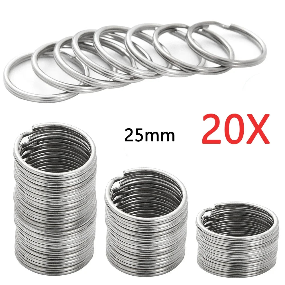 30mm/25mm/20mm Metal Key Rings Keychain Sets Keyfob Anti-rust KeyRings Key Chains Car Key Pendant Split