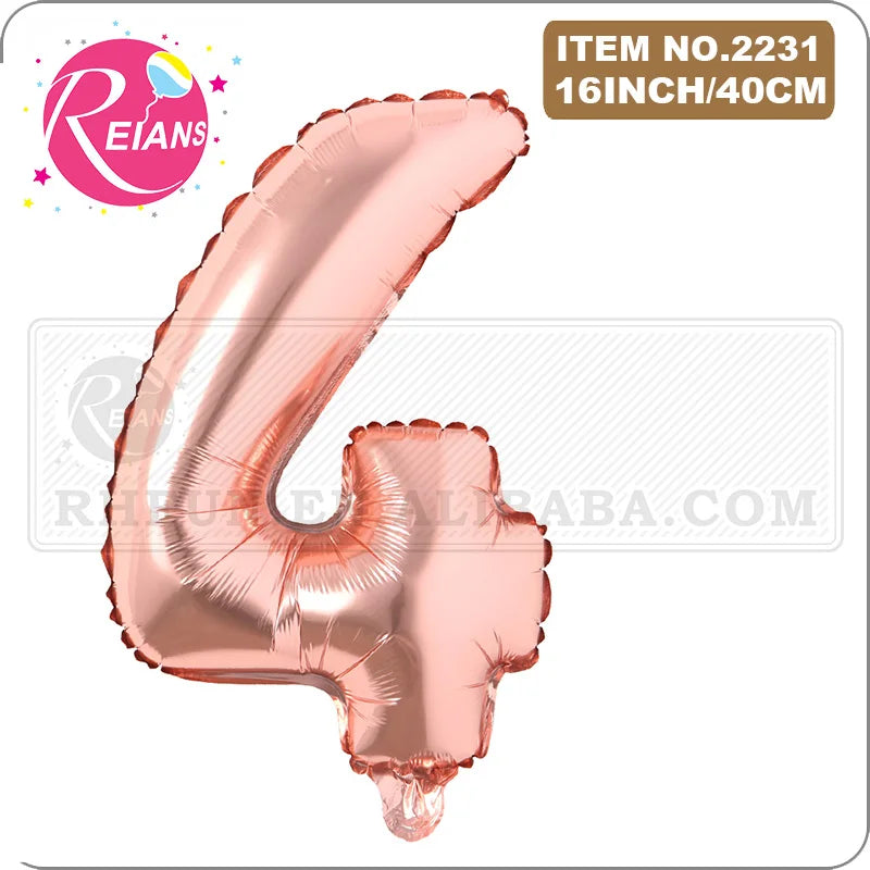 16 inch rose gold letter aluminum film balloon number digital balloon set wedding baby shower birthday party decoration ballo