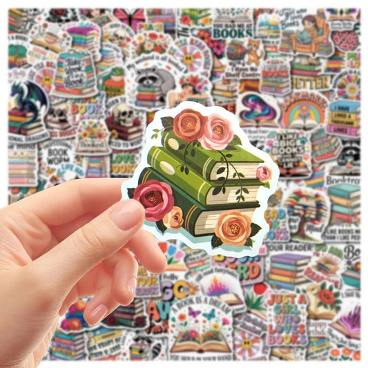 100PCS Book Sticker for Kindle, Inspirational Bookish Reading Sticker Pack Bookish Reading Literary Quote Lover for Water Bot