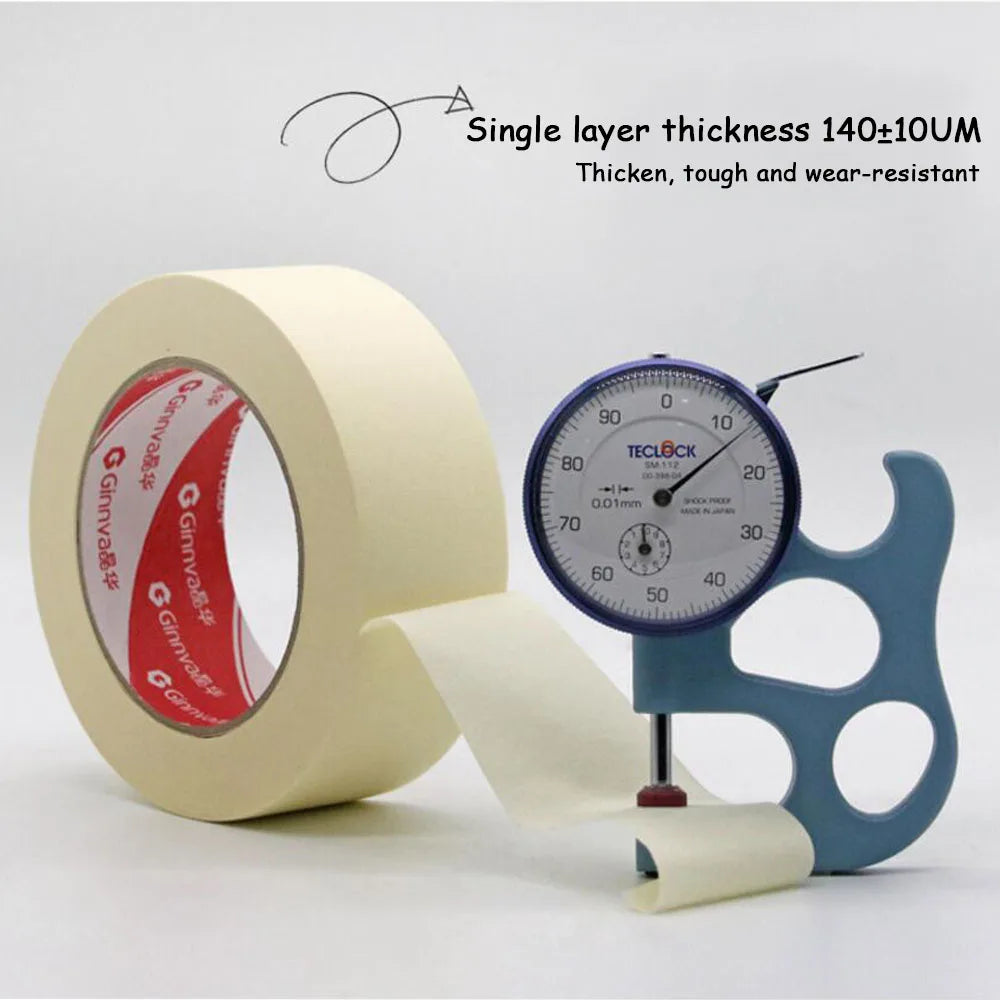 1PC 20M Low Viscosity Masking Tape White 6mm-50mm Single Side Tape Adhesive Crepe Paper for Oil Painting Sketch Drawing Suppl