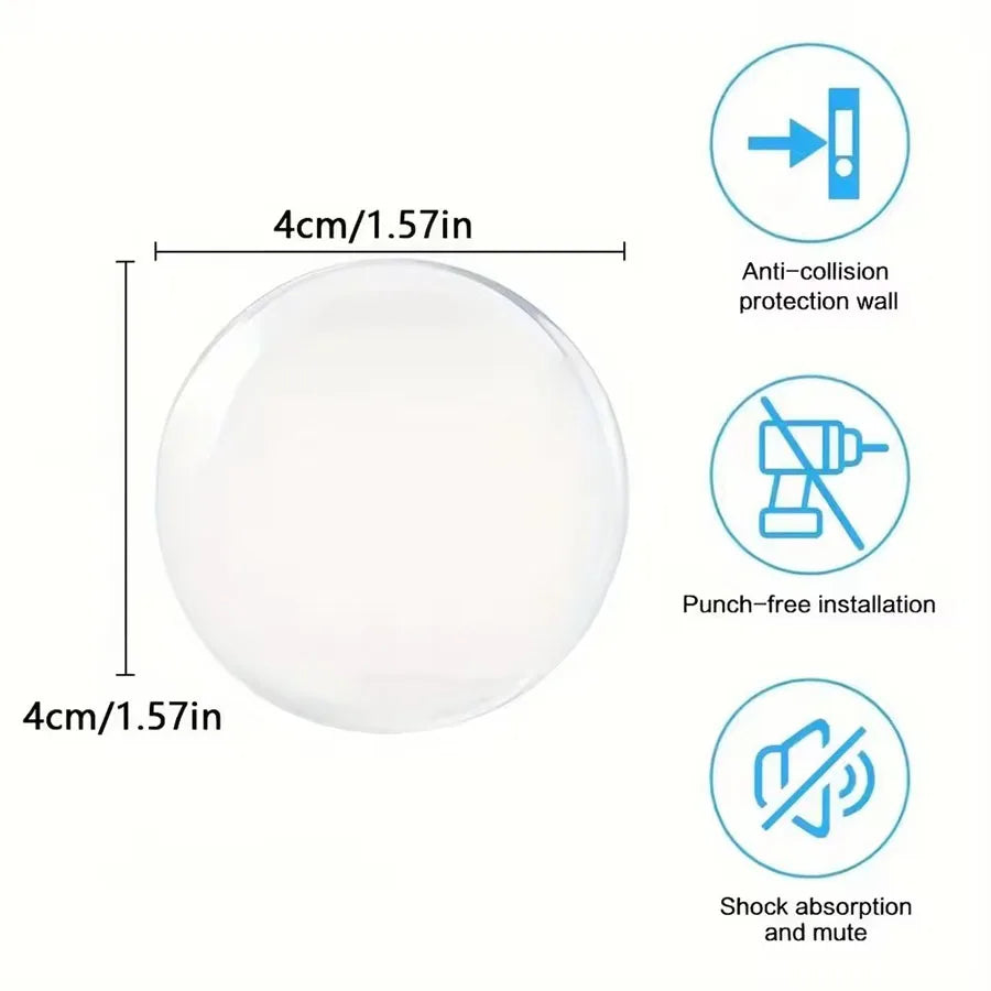Door Knob Wall Shield Clear Soft Rubber Door Stopper Door Handle Bumper Mute Stickers Wall Protector Muffler Pad Protective P