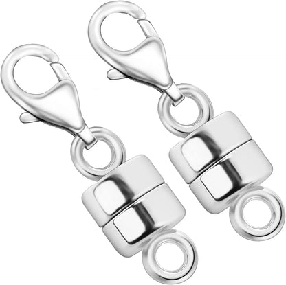 Magnetic Necklace Clasps and Closures with Lobster Clasp 14K Gold and Silver Plated Magnet Jewelry Clasps Converters - 2Pcs S