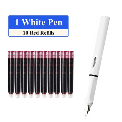 Fountain Pen Set Replaceable Ink Refill Calligraphy Multifunction Pens For Writing 0.38mm Office School Stationery Supplies -