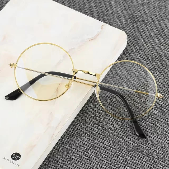Retro Round Frame Anti-blue Radiation Glasses Ultralight Men Women Blue Light Blocking Glasses Eyewear Computer Goggles - gol