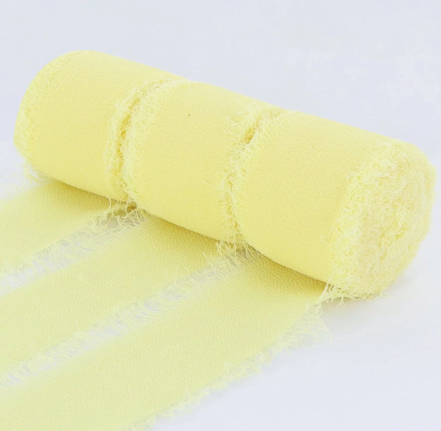 3 Roll/set 5m Frayed Edged Satin Handmade Chiffon Silk Ribbon For Wedding Invitation Bouquets Birthday Party DIY Decoration G