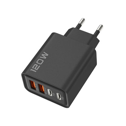 Quick Charge 3.0 Fast Charger Muti Total 120W 4 Port USB Type C PD Mobile Phone Wall Adapter for iPhone 16 Samsung S24 Xiaomi
