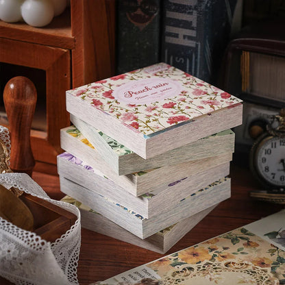 100pcs Vintage Paper Multi Style Deco Retro Stationery Supplies Writing Paper Junk Journal Label Scrapbooking Material Suppli