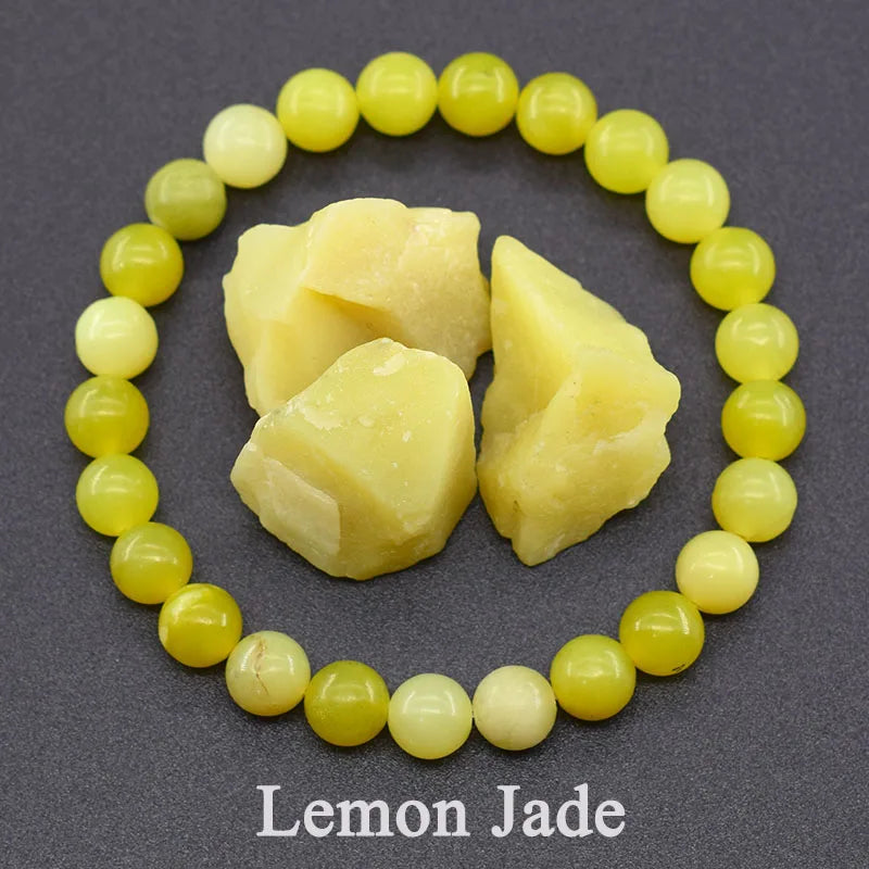 Real 5A Natural Lapis Lazuli Stone Beads Bracelet Homme Elastic Energy Healing Jewelry for Women Gift for Boyfriend - 9 Lemon