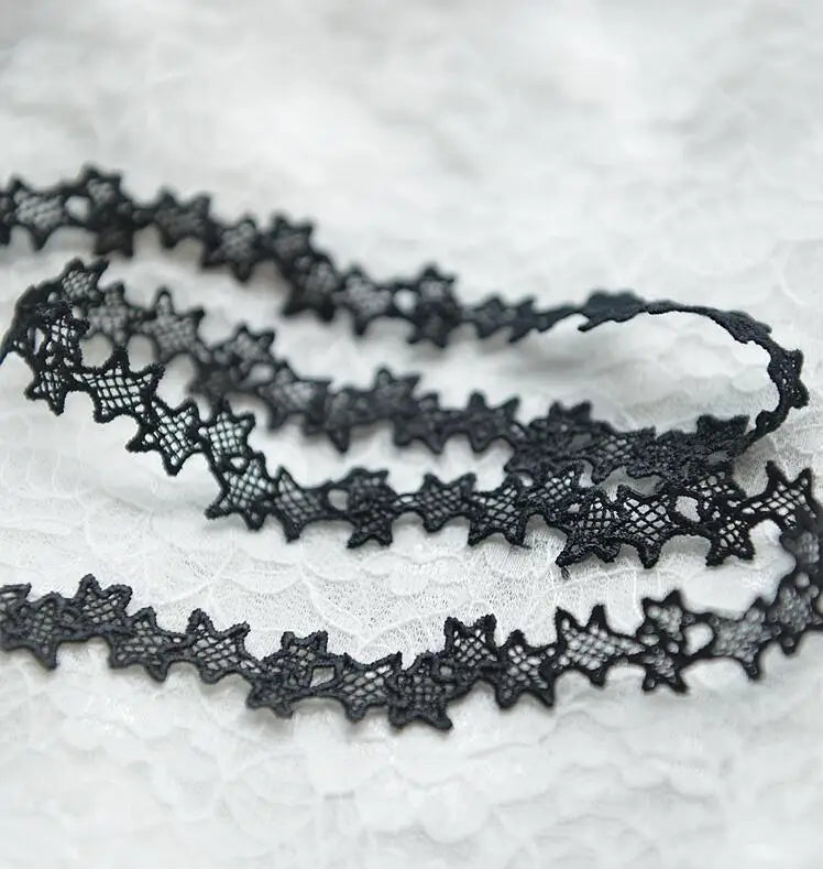 Lace Trim, Handmade Black White Lace Trim, 1 Yard Wide for Sewing, Vintage Style Trim for Scrapbooking, DIY Crafts and Embell