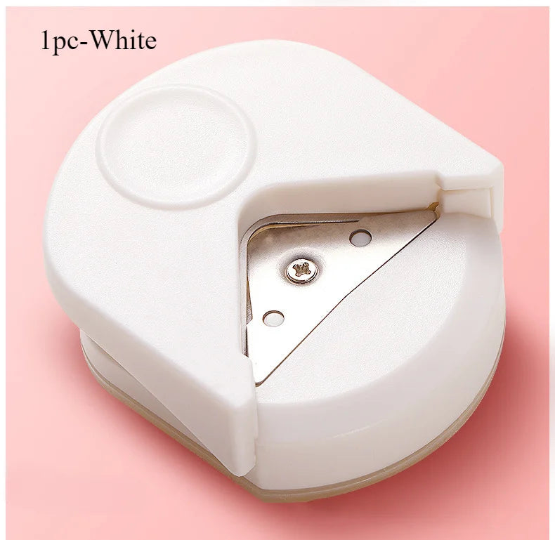 circle cutter button maker Corner round machine corner punching portable paper cutter card photo cutting - 1pc-White