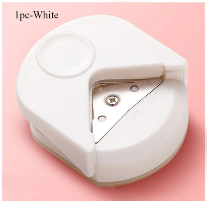 circle cutter button maker Corner round machine corner punching portable paper cutter card photo cutting - 1pc-White