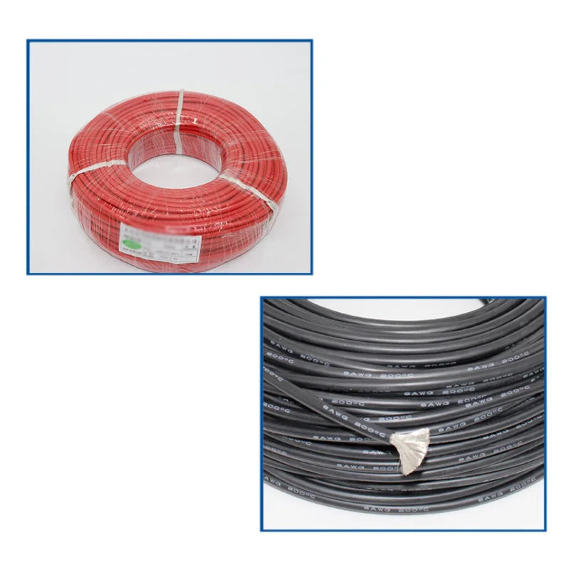 2 Meter Silicon Wire 8 10 12 14 16 18 20 22AWG Heatproof Soft Silicone Silica Gel Wire Cable (1Meter Red+1Meter Black) )
