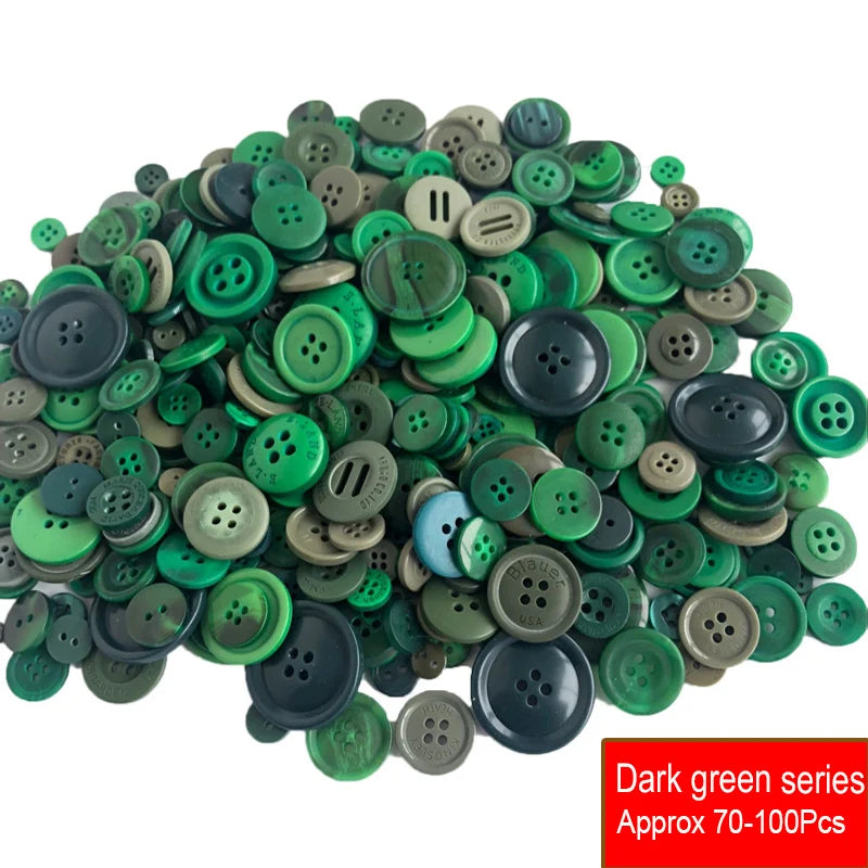 50g/Pack Mix Size Mix color Resin Button 1-3cm Sewing Buttons For Scrapbook Crafts DIY Handmade Sewing Accessories - Dark gre
