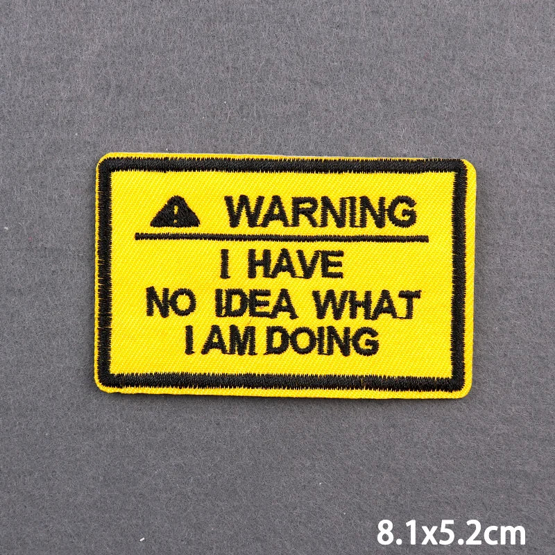 Warning Letters Embroidery Patches For Jeans Good Vibes Iron On Patch Thermoadhesive Patches For Clothes Applique Stickes Log