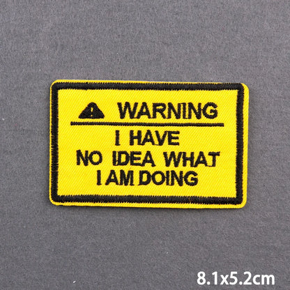 Warning Letters Embroidery Patches For Jeans Good Vibes Iron On Patch Thermoadhesive Patches For Clothes Applique Stickes Log
