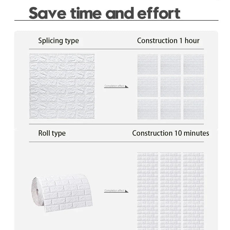 3D Foam Brick Wall Panels Stickers Self Adhesive Waterproof Living Room Wallpaper Wall Decal Home Decor Wallcovering TV Backd