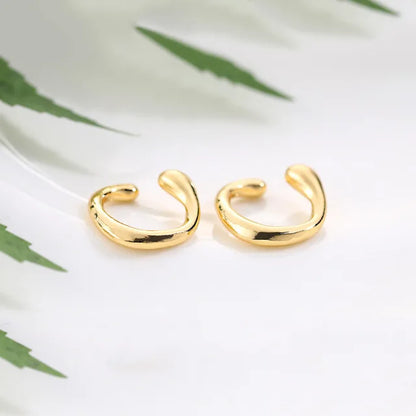Fake Piercing Earcuff Double Circle Ear Cuff Faux Earrings for Women Man Hiphop Vintage Cuffs Earclips Accessories Korean Fas