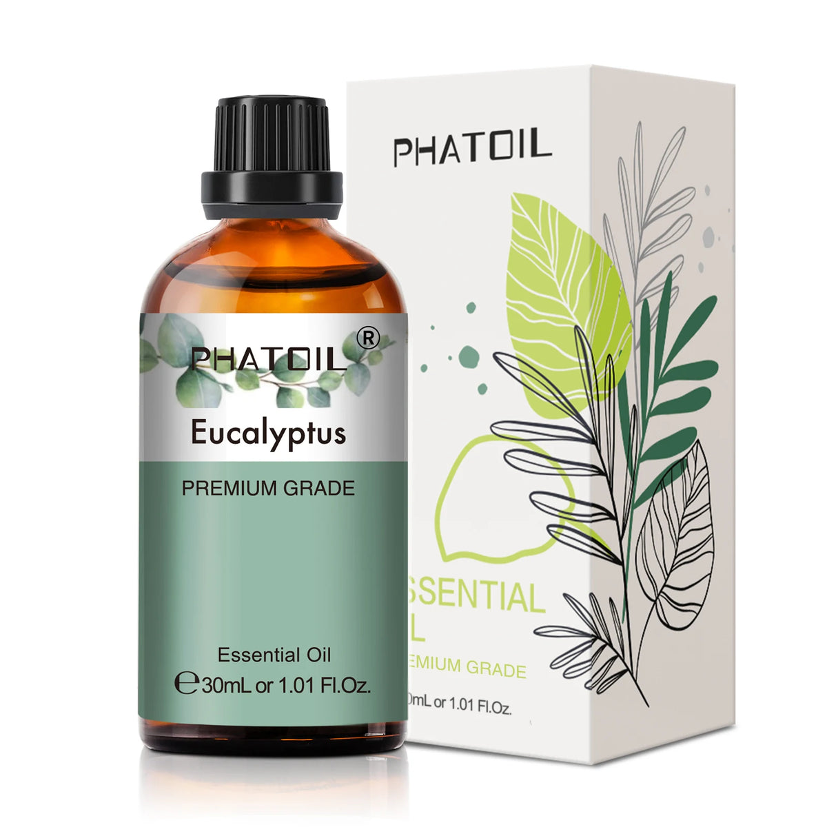 PHATOIL 1PCS Aromatherapy Essential Oil 30ml Lemon Eucalyptus Lavender Bergamot Jasmine Juniper Rose Vanilla Aroma Essential 