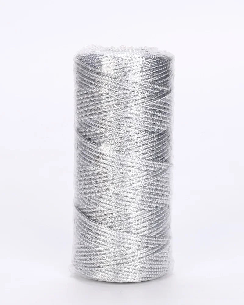 1.5mm 100M Gold Silver Macrame Cord Rope String for Sewing DIY Rope 100M Macrame Rope String for Sewing and Crafts Thread Twi