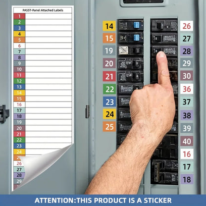 Circuit Breaker Label Kit with Marking Panel (1-10, N, T, R, S) | Handwritten Electrical Panel Stickers for Distribution Boxe