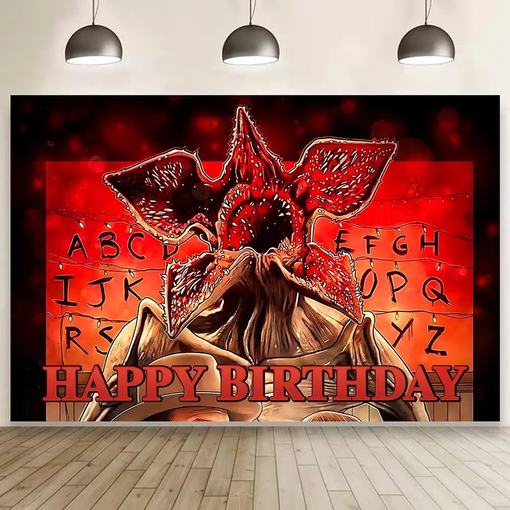 Stranger Birthday Party Decorations,Welcome to The Other Side Backdrop Banner Horror Forest Upside Down Themed Decor Banner B