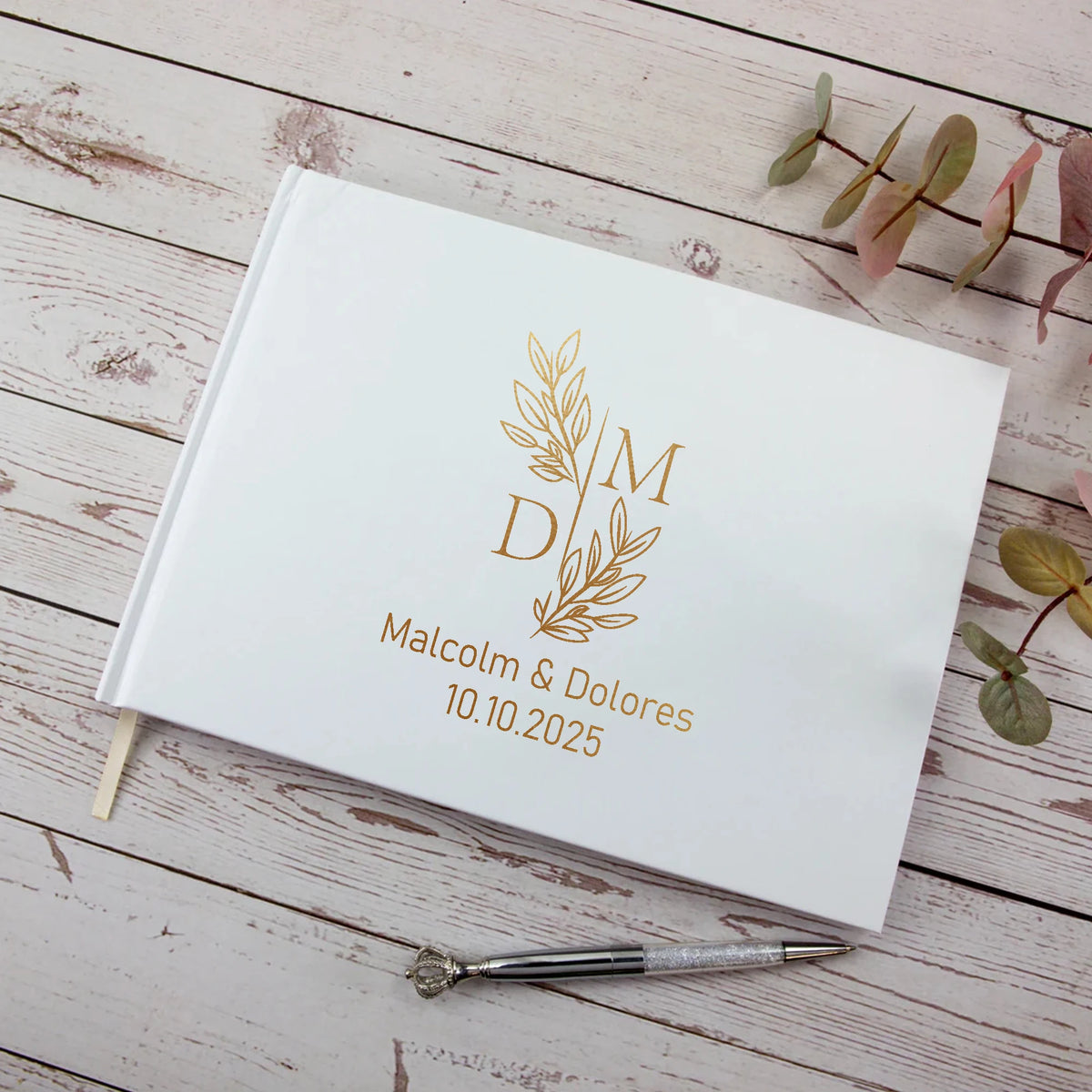 Personalized Guest Book for Wedding Noble Message Photo Album Simple Elegant Horizontal Wedding Reception Signing Book Party 