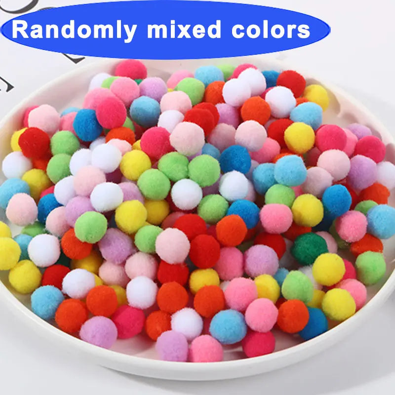 30-300Pcs Soft Pom Poms Fluffy Balls Pompon Mixed 40Colors Pompom Fur Ball for Kids DIY Craft Wedding Decor 8/10/15/20/25/30m