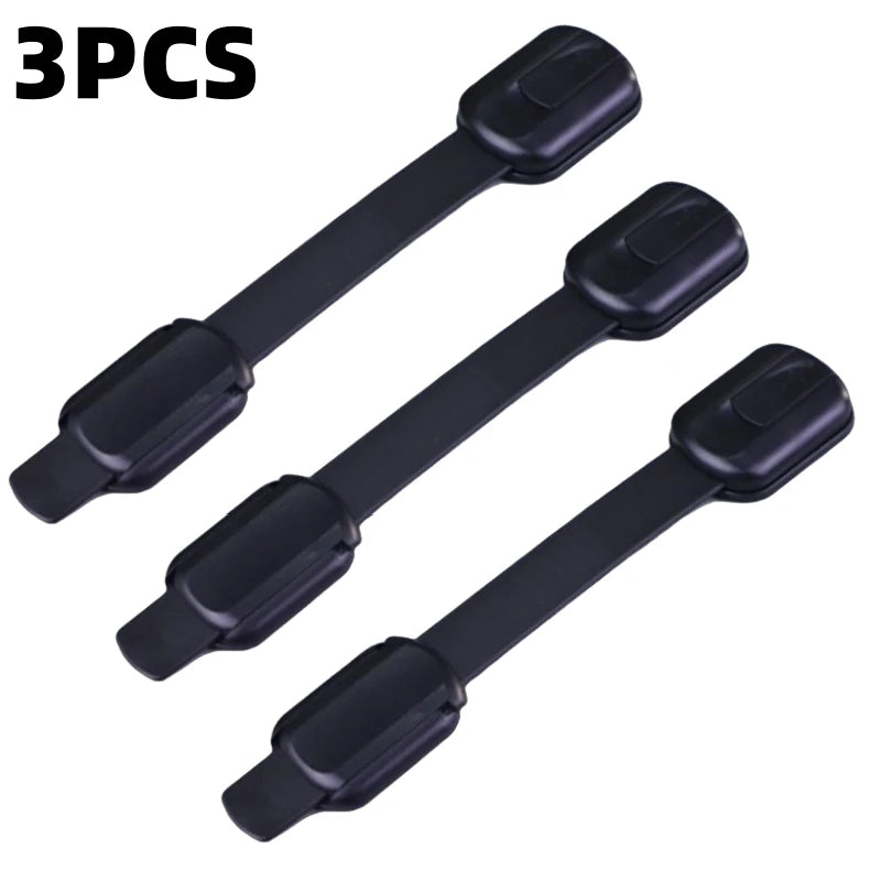 Baby Safety Lock Drawer Child Safety Cabinet Locks Adhesive Cabinet Drawer Door Latches Baby Safe Straps - 3PCS Black