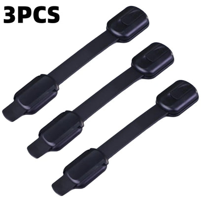 Baby Safety Lock Drawer Child Safety Cabinet Locks Adhesive Cabinet Drawer Door Latches Baby Safe Straps - 3PCS Black