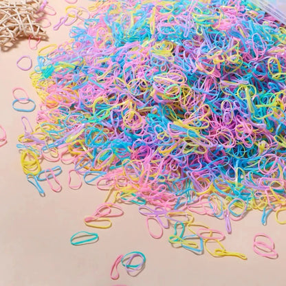 500/1000/2000pcs Girls Colourful Disposable Rubber Band Hair Ties Headband Children Ponytail Holder Bands Kids Hair Accessori