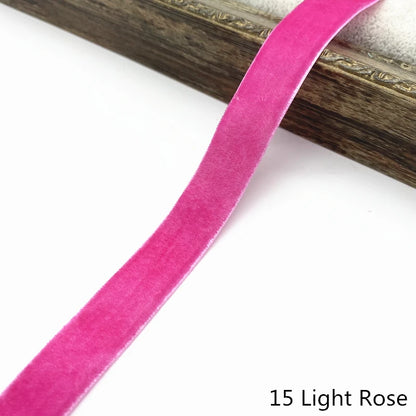6-38mm Velvet Ribbon Wedding Party Decoration Handmade Gift Wrapping Hair Bowknot DIY Christmas #RoLi03 - 15 Light Rose / 6mm