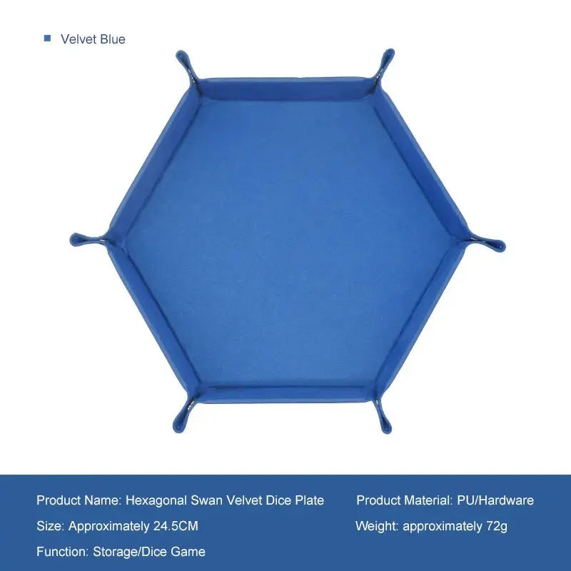 1pc Hexagonal Dice Tray and Miscellaneous Storage Box Board Game Dice Tray Accessories Leather Dice Tower - 1pc blue