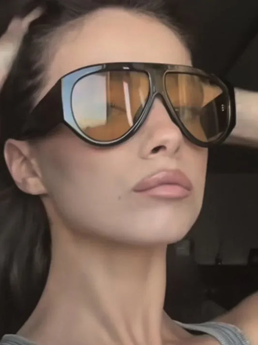 Vintage Fashion Oversized Sunglasses Women Brand Designer Big Frame Sun Glasses Men Male Punk Eyewear Shades for Female UV400