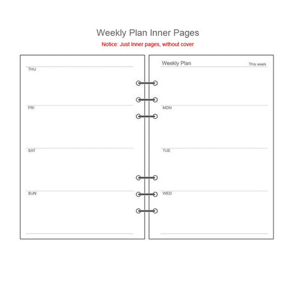 A5 A6A7 45 Sheets Loose Leaf Notebook Refill Spiral Binder Inner Page Weekly Monthly To Do Line Dot Grid Inside Paper Station